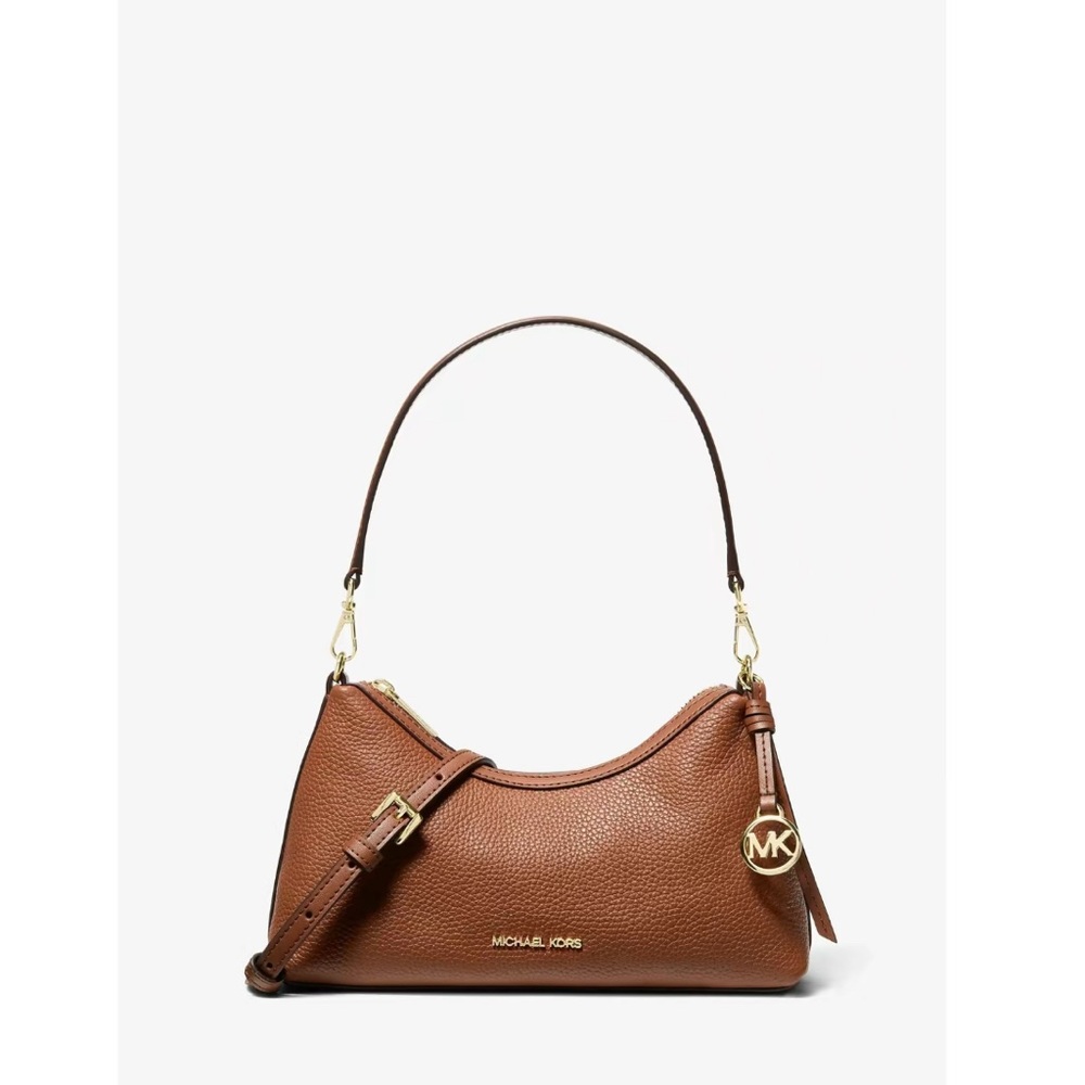 Michael Kors Sammy Small Pebbled Leather Convertible Crossbody Bag Luggage